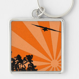 Palms and seagull Keychain