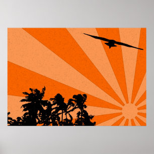 Palms and seagulls Print