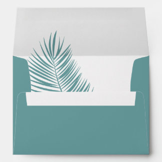 Palms Aqua • Pretty Coastal Modern Wedding Envelope