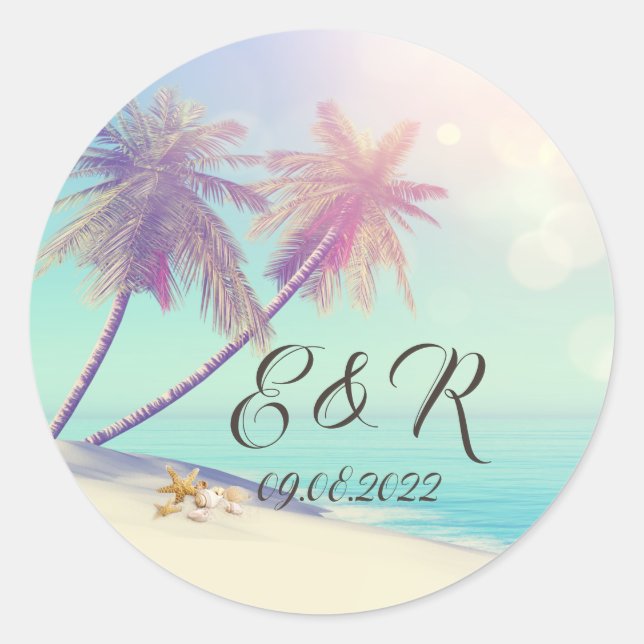 Palms Beach Seashells  Classic Round Sticker (Front)