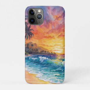Palms Beach Sunset Hawaii iPhone 11 Pro Case