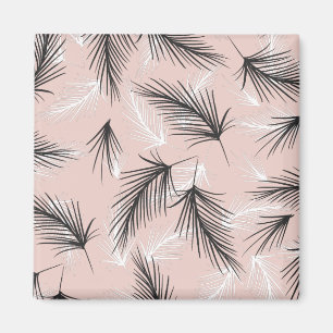 Palms Black White Earthy Tone Pink Magnet