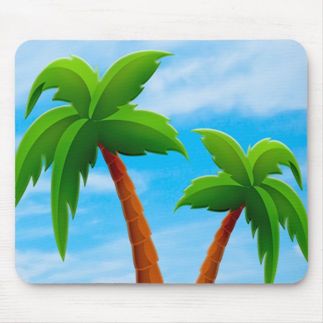 Palms Blue Sky Elegant Modern Tropical Template Mouse Mat (Front)