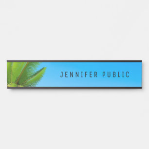 Palms Blue Sky Modern Nature Template Trendy Long Door Sign