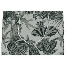 Palms, flowers, tropical monstera leaf.