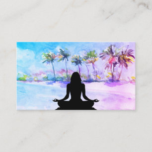 *~* Palms Ocean Sea Mindfulness Meditation Yoga Business Card