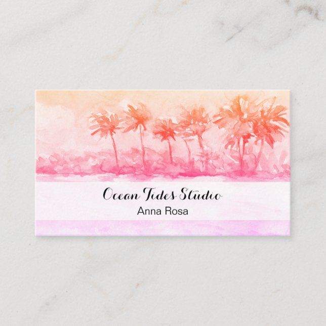 *~*  Palms Ocean Wedding Planner Seashell Yoga Business Card (Front)
