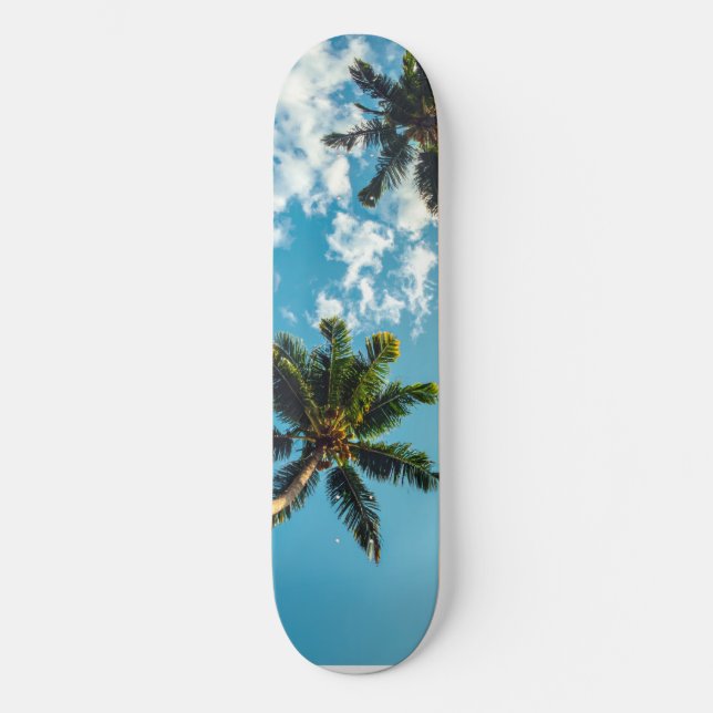 Palms on blue sky skateboard (Front)