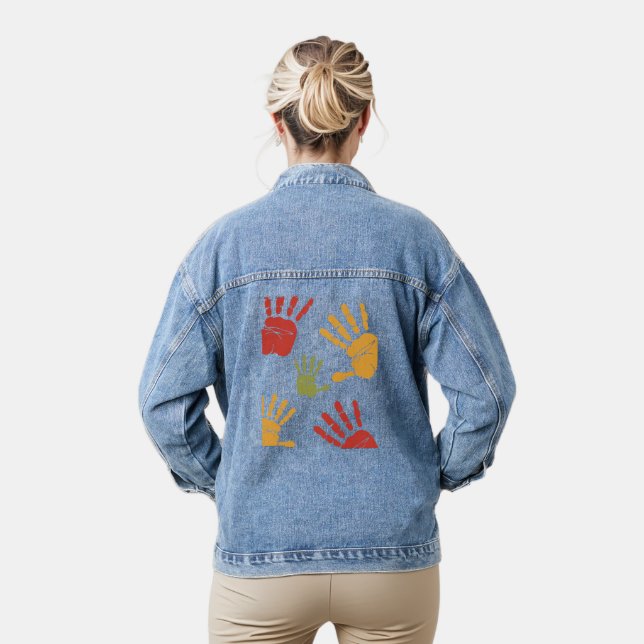 palms paint denim jacket (Model)