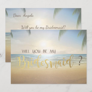Palms Sunset Beach Bridesmaid Card