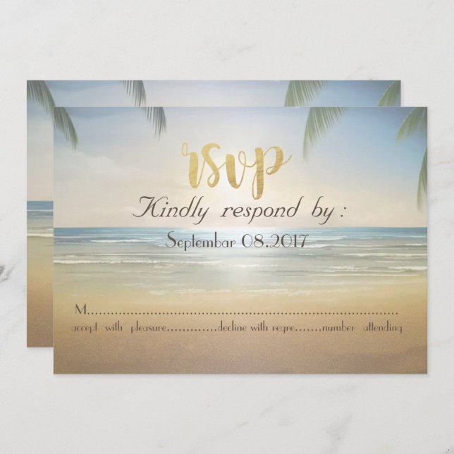 Palms Sunset Beach  RSVP Invitation (Front/Back)