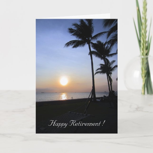 palms sunset retirement card (Front)