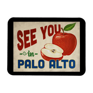 Palo Alto California Apple - Vintage Travel Magnet