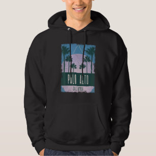 Palo Alto California CA Vintage Vaporwave Retro 80 Hoodie