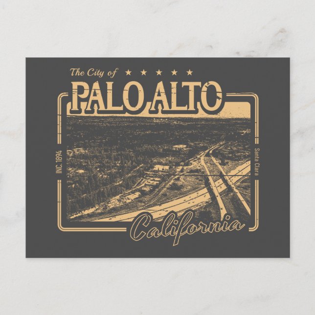PALO ALTO CALIFORNIA - MENLO PARK SAND HILL ROAD POSTCARD (Front)