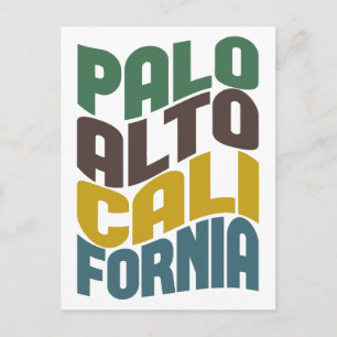 Palo Alto California Retro Wave Postcard