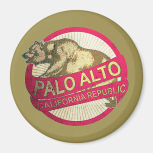 Palo Alto California vintage bear magnet
