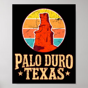 Palo duro state park texas vintage desert landmark poster