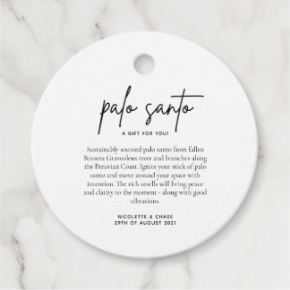 Palo Santo Wedding Favour Card Favour Tags