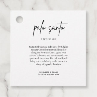 Palo Santo Wedding Favour Card Favour Tags