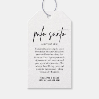 Palo Santo Wedding Favour Card Gift Tags