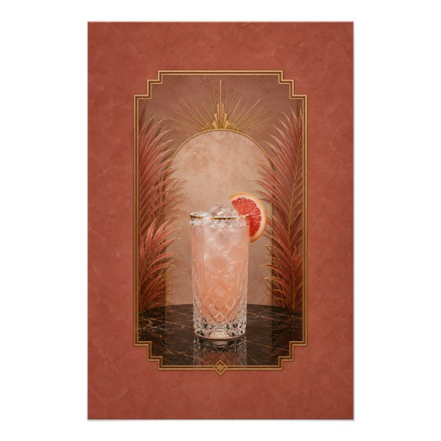 Paloma Art Deco Poster | Bar Art (Front)