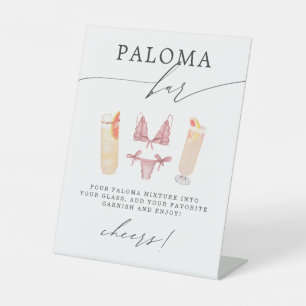 Paloma Bar Panties & Palomas Bridal Shower Pedestal Sign