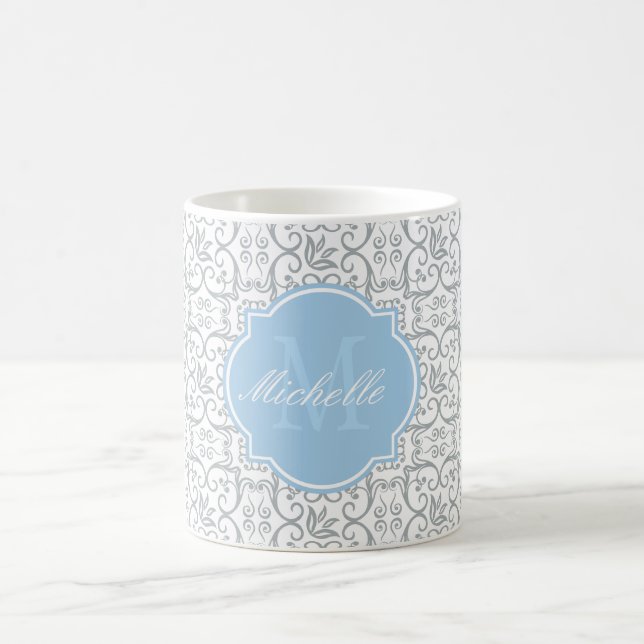 Paloma Damask Monogram Mug (Center)