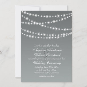 Paloma Grey Twinkle Lights Wedding Invitation