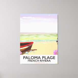Paloma Plage, French Riviera travel poster Canvas Print