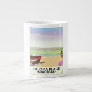 Paloma Plage, French Riviera travel poster Large Coffee Mug