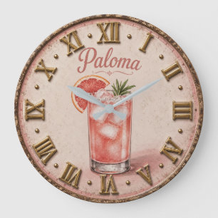 Paloma Tequila Cocktail Bar Decor Large Clock