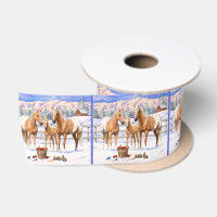 Palomino Appaloosa Horses In Snow