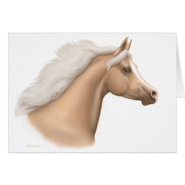 Palomino Arabian Horse Card (Front Horizontal)