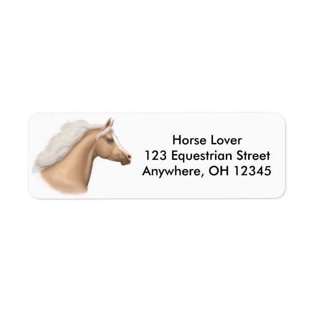 Palomino Arabian Horse Label (Front)