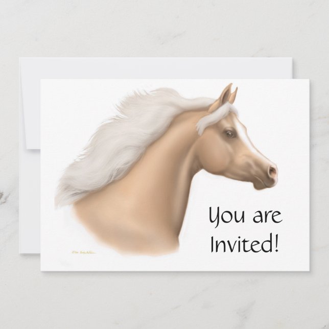 Palomino Arabian Horse Party Invitation (Front)