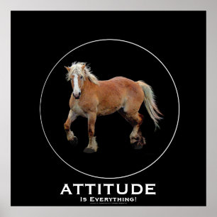 Palomino Belgian Draught Horse ATTITUDE Poster