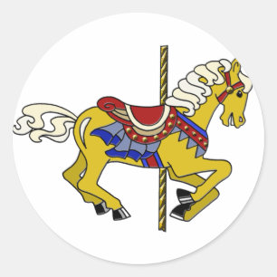 Palomino Carousel Horse Classic Round Sticker