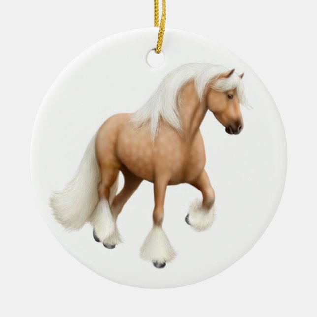 Palomino Gypsy Cob Horse Ornament (Front)