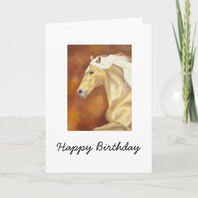 Palomino Horse Birthday Card (Front)