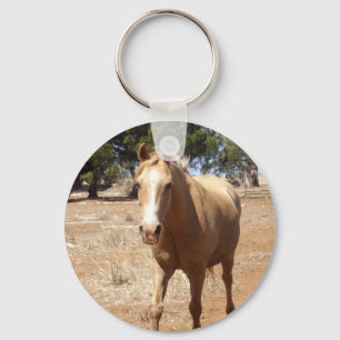 Palomino Horse Greeting, Key Ring
