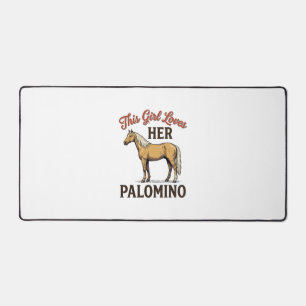 Palomino Horse Lover Vintage Engraving T-Shirt_1 Desk Mat