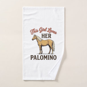 Palomino Horse Lover Vintage Engraving T-Shirt_1 Hand Towel