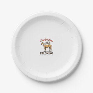 Palomino Horse Lover Vintage Engraving T-Shirt_1 Paper Plate