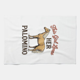 Palomino Horse Lover Vintage Engraving T-Shirt_1 Tea Towel