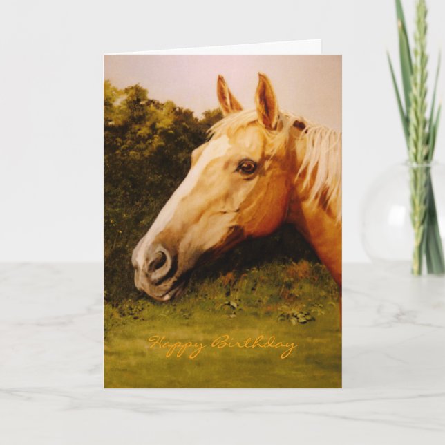 Palomino Horse Oil Portrait Card (Front)