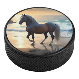 Palomino Horse On The Beach, Cube Pouffe Hockey Puck