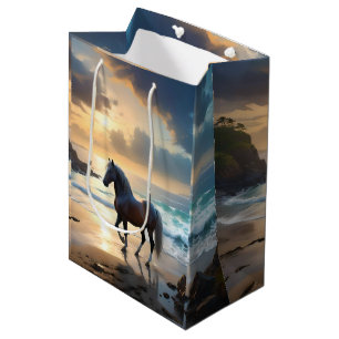 Palomino Horse On The Beach, Medium Gift Bag