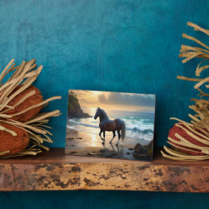 Palomino Horse On The Beach,  Plaque