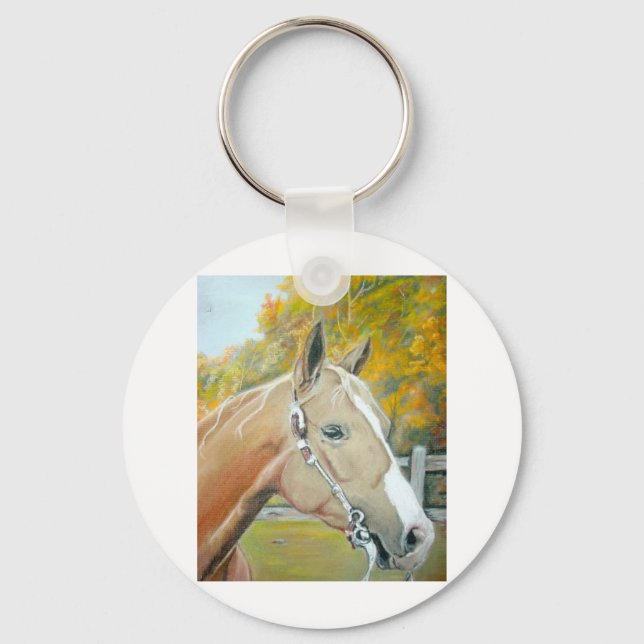Palomino, Horse pastel Key Ring (Front)